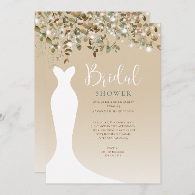 Vattenfärgssträng, Ljus, fallande Möhippa Inbjudningar (Fram/baksida)