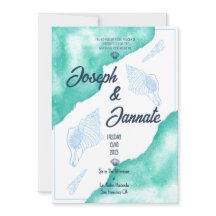 Vattenfärgsstransa Oceanen Sand Blue