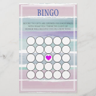Vattenfärgsstripe Babyskugga Bingo