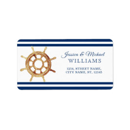 Vattenfärgsstyrhjul för marint Rand i sjöflottan Adressetikett