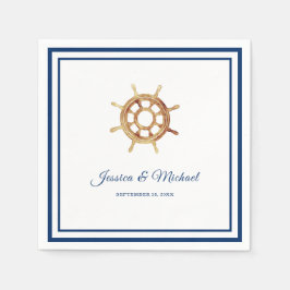 Vattenfärgsstyrhjul för marint Rand i sjöflottan Pappersservett