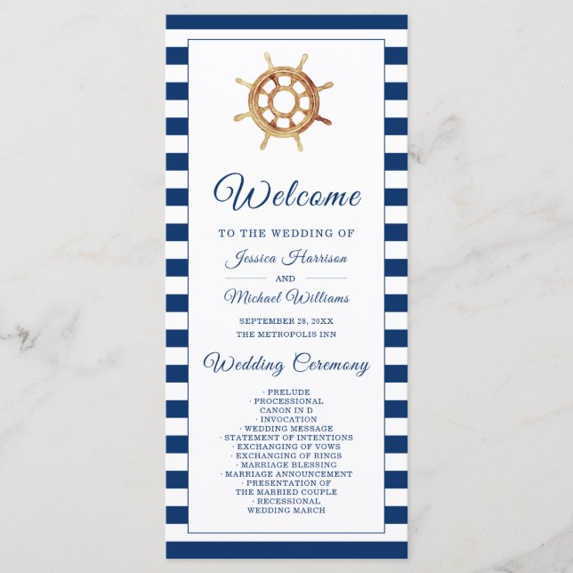 Vattenfärgsstyrhjul för marint Rand i sjöflottan Program (Framsida)