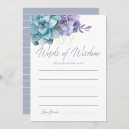 Vattenfärgssucculars råd till Mamma Baby Shower Inbjudningar