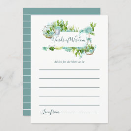 Vattenfärgssucculars råd till Mamma Baby Shower Inbjudningar