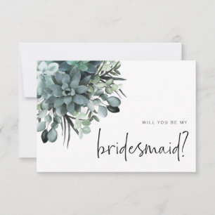Vattenfärgssucculat Bridesmaid Frieri anteckningsk