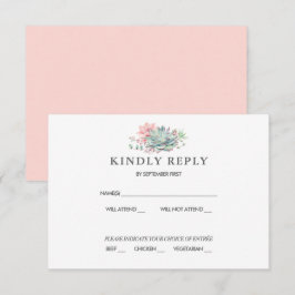 Vattenfärgssucculent Botanisk Bröllopssvarskort Inbjudningar