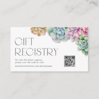 Vattenfärgssucculenter Baby Shower QR-kod presentr