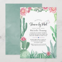 Vattenfärgssucculenter Baby Shower via post
