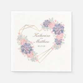 Vattenfärgssucculents Bröllop Pappersservett