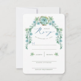Vattenfärgssucculents Garden Wedding OSA kort