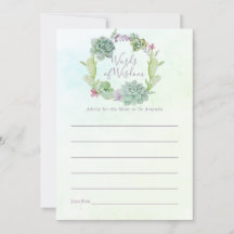 Vattenfärgssuccules Baby Shower Mamma Advice