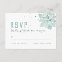 Vattenfärgssucculus-kort för Bröllop OSA