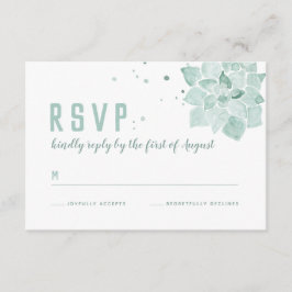 Vattenfärgssucculus-kort för Bröllop OSA Kort