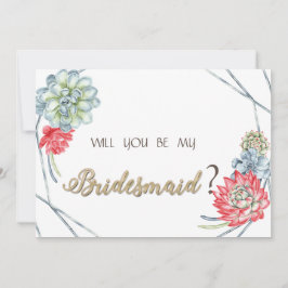 Vattenfärgssuckor av typen Desert Red Succulents Inbjudningar