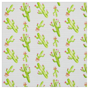 Vattenfärgssuckor Cacti Cute Cute Grönt Rosa Tyg