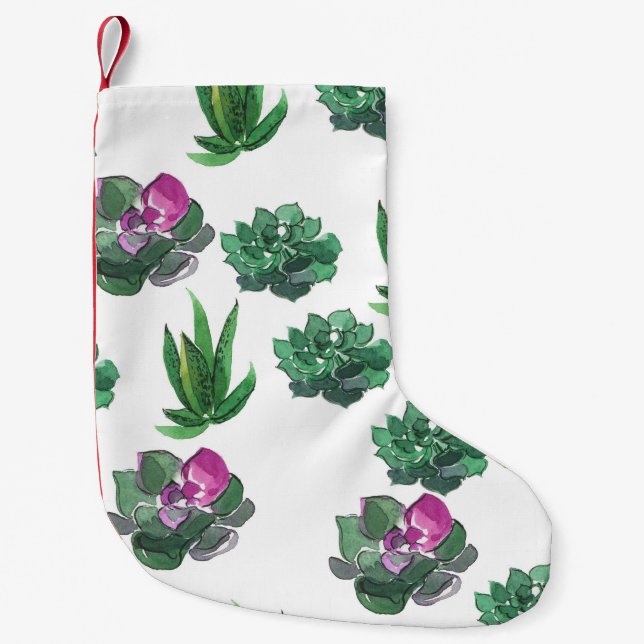 Vattenfärgssuckor Sömlös Mönster-design Liten Julstrumpa (Framsidan)
