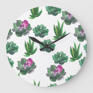 Vattenfärgssuckor Sömlös Mönster-design Stor Klocka