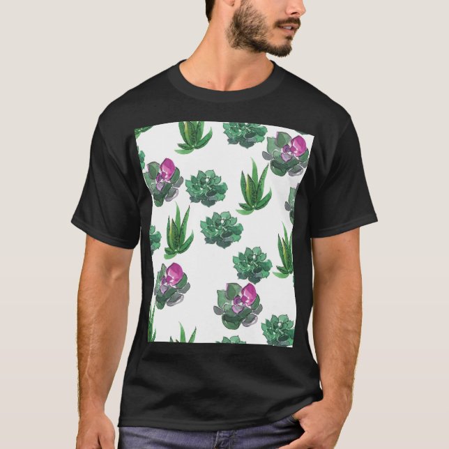 Vattenfärgssuckor Sömlös Mönster-design T Shirt (Framsida)