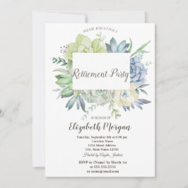 Vattenfärgssuckor Succulents Dots Pension Inbjudningar