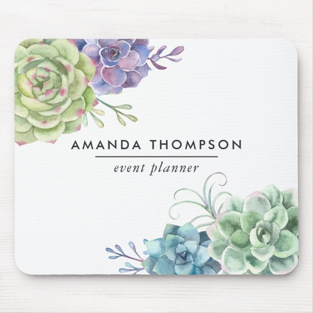 Vattenfärgssuckuskulära ökenkaktus musmatta (Framsidan)