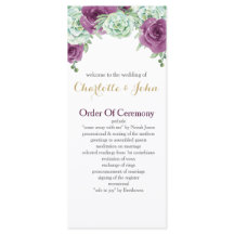 vattenfärgssukulära plommon ro-bröllopsprogram