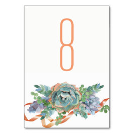 Vattenfärgssukulerat kluster Bröllop 2 Bordsnummer