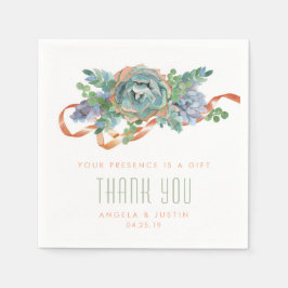 Vattenfärgssukulerat kluster Bröllop 2 Pappersservett