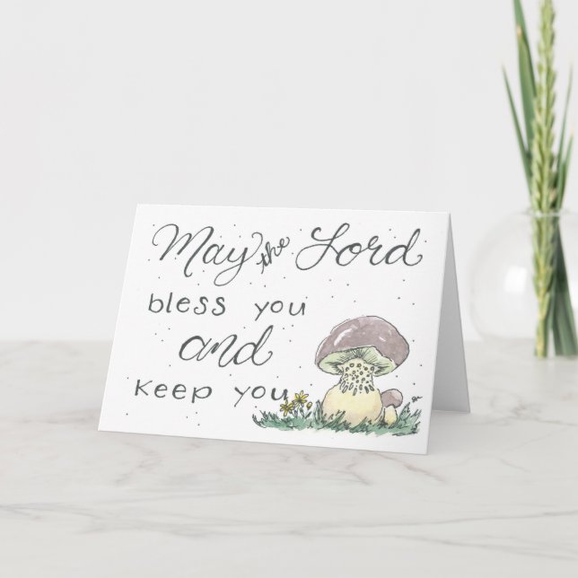 Vattenfärgssvampkort Tack Kort (Framsida)