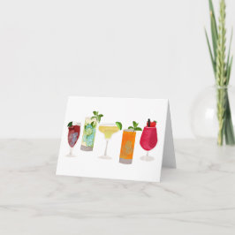 Vattenfärgssvansar & Party Drinks Kort
