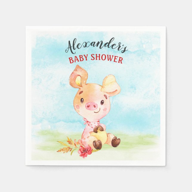 Vattenfärgssvinster, babyskare pappersservett (Framsidan)