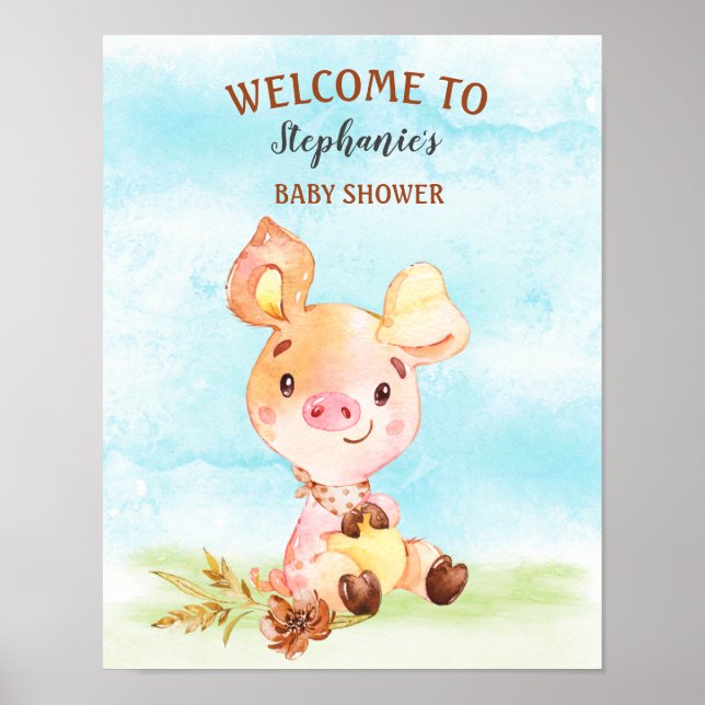 Vattenfärgssvinster, babyskare poster (Framsidan)