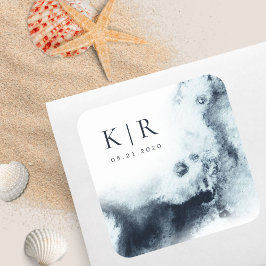 Vattenfärgssymbol för Vinkarare Elegant bröllop Fyrkantigt Klistermärke