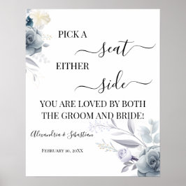 Vattenfärgssymbol Plocka ett säte på båda sidor Br Poster