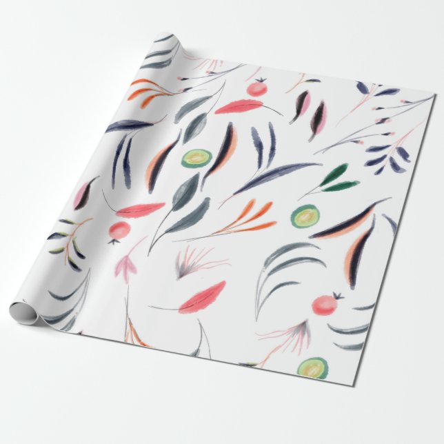 Vattenfärgstabellecloth trasa design presentpapper (Utrullad)