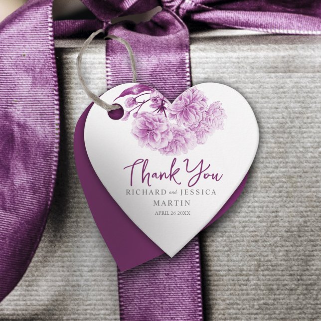 Vattenfärgstack för bröllop lila blommigt gåvor etiketter (Skapare uppladdad)