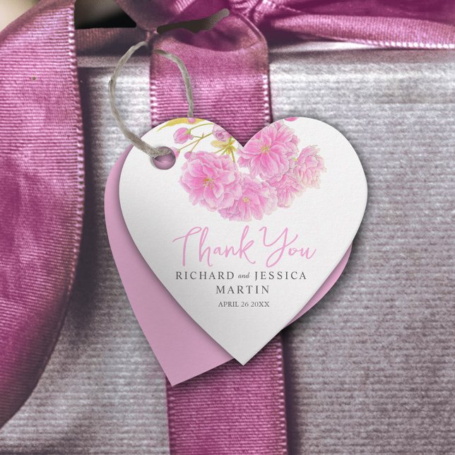 Vattenfärgstack för bröllop rosa blommigt gåvor etiketter (Skapare uppladdad)