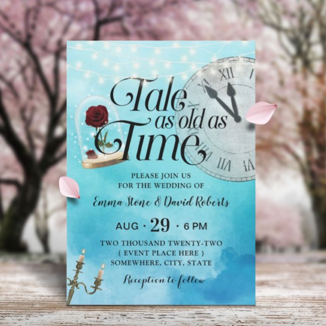 Vattenfärgstale lika gammal som Time Fairy Tale Br Inbjudningar (Skapare uppladdad)