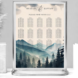 Vattenfärgstallrik för sittplatser på Pine Mountai Poster