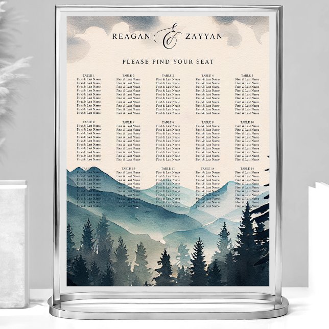 Vattenfärgstallrik för sittplatser på Pine Mountai Poster (Skapare uppladdad)