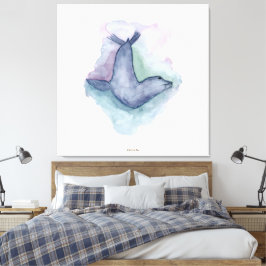 Vattenfärgstavla med blå säl canvastryck