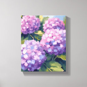 Vattenfärgstavla med lila hydrangeor canvastryck