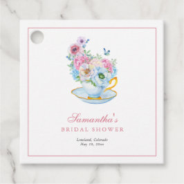 Vattenfärgste-fest bröllopsdusch gåvor etiketter