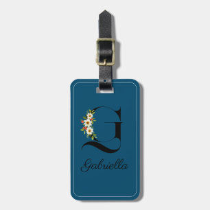 Vattenfärgstecknet Monogram G-kobolt Bagagebricka