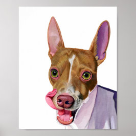 Vattenfärgsteckning, Hund Skriv ut Poster