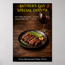 Vattenfärgstek middag Fars dag restaurang