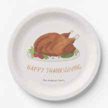 Vattenfärgstekad kalkon Thanksgiving