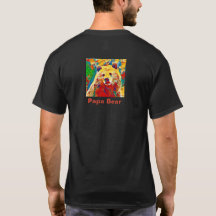 Vattenfärgstema Digital Pappa Bear T Shirt