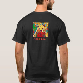 Vattenfärgstema Digital Pappa Bear T Shirt