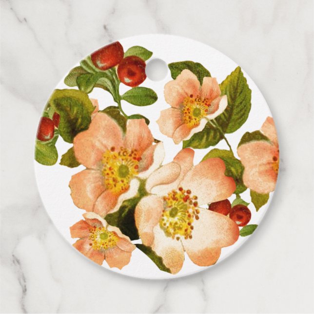 Vattenfärgstems för äppelBlommar Bröllop Gåvor Etiketter (Framsida)