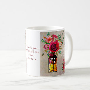 Vattenfärgstensning Blommigt Mors dag   Kaffemugg